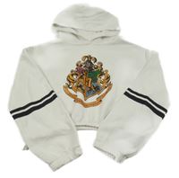 Bílá crop mikina Harry Potter s kapucňou