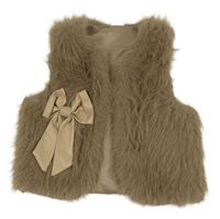 Béžová kožušinová podšitá vesta