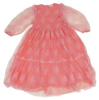 Korálové tylové květované šaty Leigh Tucker