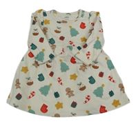 Smotanové teplákové šaty s obrázkami M&S