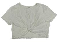 Biele crop překřížené tričko Shein