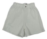 Biele plisované kraťasy