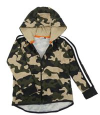 Béžovo-khaki army prepínaci mikina s kapucňou Pep&Co.