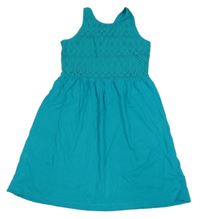 Zelenomodré bavlnené šaty s děrovaným hrudníkem Old Navy