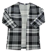Čierno-biely kockovaný cardigan SHEIN