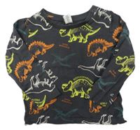 Tmavosivé tričko s dinosaurami DopoDopo