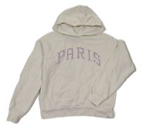 Biela mikina s nápisom a kapucňou H&M