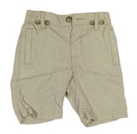 Hnědobéžovo-bílé pruhované chino plátěné kraťasy Matalan