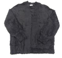 Tmavomodrošedý chlupatý svetrový cardigan Next 