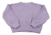 Levandulový rebrovaný oversize crop sveter H&M