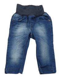 Tmavomodré teplákové rifle s úpletovým pasom feetje