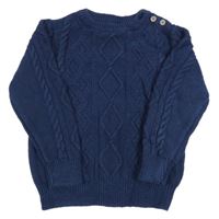 Tmavomodrý vzorovaný svetr Next