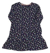 Tmavomodré šaty s kvietkami lupilu