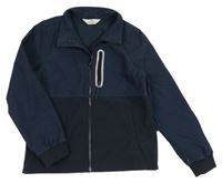 Tmavomodro-melírovaná softshellová bunda H&M