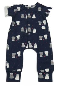 Tmavomodrý kalhotový turecký overal se slánkami 