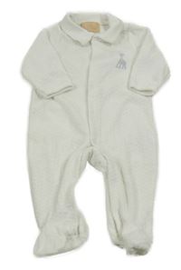 Biely vzorovaný zamatový overal so žirafou a golierikom SOPHIE