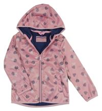 Růžová softshellová bunda se srdíčky a kapucí ACTIVE TOUCH