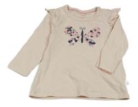 Světlepudrová tunika s motýlkom a volánikmi Liegelind