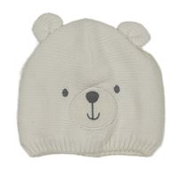 Smotanová pletená čepice - medvedík C&A
