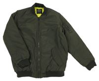 Tmavokhaki šusťákový přechodový bomber Next