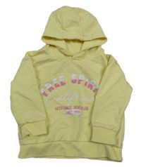 Žltá mikina s nápismi a kapucňou St. Bernard