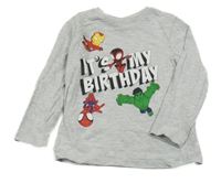 Světlešedé melírované triko s Avengers George