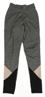 Šedo-černo-světlerůžové melírované sportovní legíny New Look