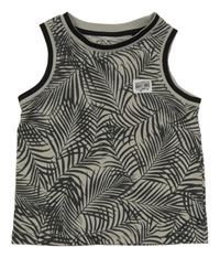 Světlešedo-černé sportovní tílko s listy a nášivkou Matalan