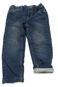 Tmavomodré podšité rifle so srdiečkami Kiki&Koko