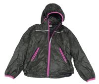 Tmavosivá šušťáková jarná bunda s odopínacíá kapucňou H&M