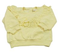 Žltá mikina s volániky s madeirou Next