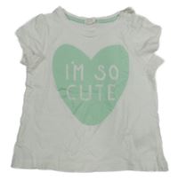 Bílé tričko se srdíčkem s nápisy H&M