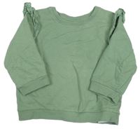 Olivová mikina s volánky s madeirou Ergee