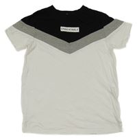 Bielo-sivo-čierne tričko s nápisom PRIMARK