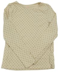 Smetanovo-čierne bodkovaná é tričko H&M