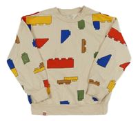 Smetanová mikina s barevnými lego kostičkami H&M