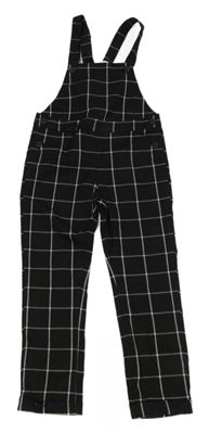 Černo-bílé kostkované laclové kalhoty H&M
