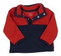 Červeno-tmavomodrá fleecová mikina PRIMARK