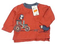 Červené tričko s traktorom Nutmeg