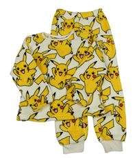 Smetanové chlupaté pyžamo s Pikachu H&M