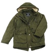 Khaki šusťáková zimní parka s kapucí C&A