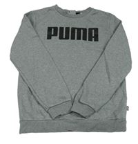 Sivá melírovaná mikina s nápisom zn. Puma