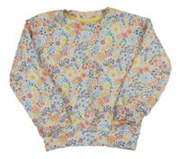 Bielo-modro-ružová kvetovaná mikina zn. Nutmeg