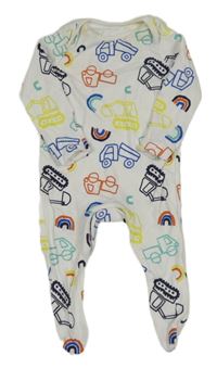 Biely overal so stavebními stroji F&F