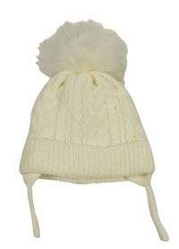 Smotanová pletená čapica s brmbolcom Primark