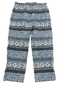 Modro-bílé vzorované capri legíny Topolino