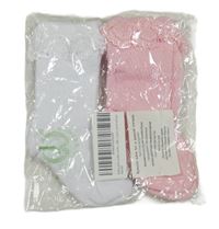 Nové - 2x ponožky s krajkovým volánem - bílé + růžové