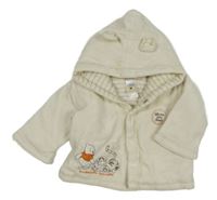 Světlebéžová sametová zateplená propínací mikina s Pú s Tygrem a kapucí C&A