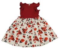 Červeno-biele šaty s růžemi Shein