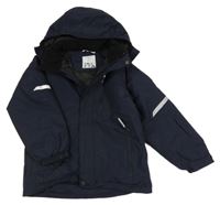 Tmavomodrá šusťáková lyžařská bunda s kapucí Polarn O. Pyret